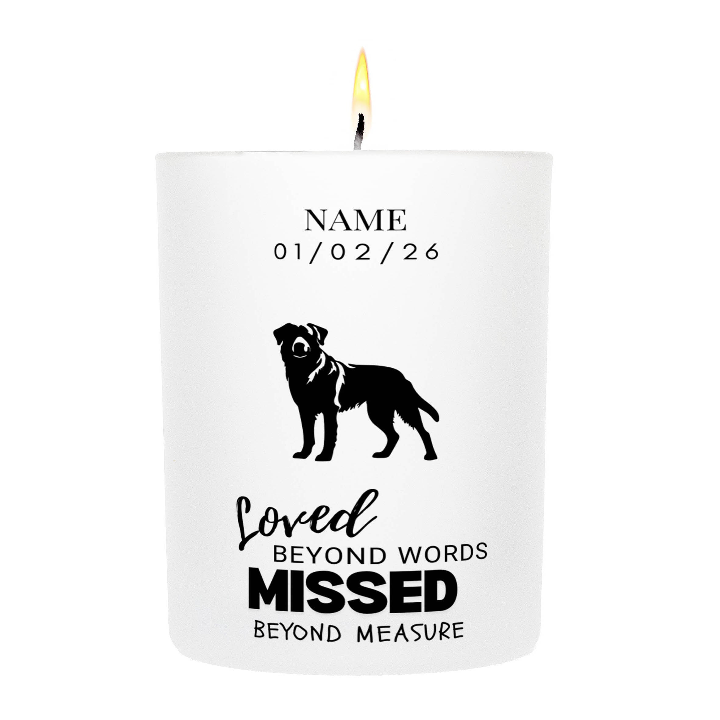 Loved Beyond Words, Missed Beyond Measure Custom Candle