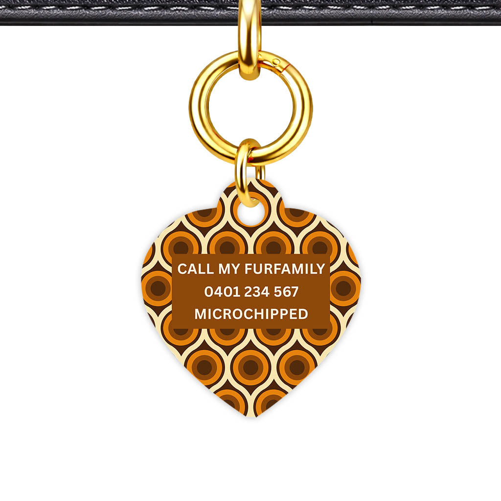Retro 70's Camramel Swirl Classic Pet ID Tag - alternate view