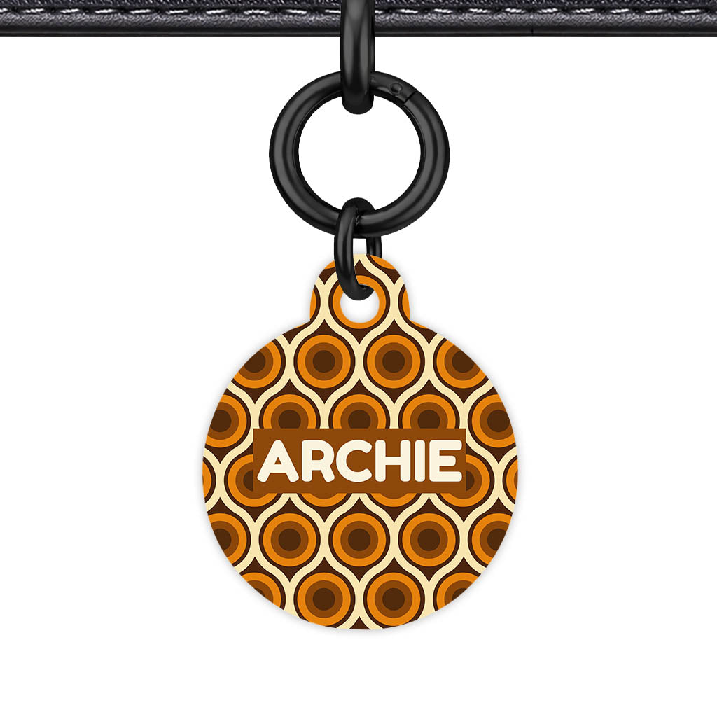 Retro 70's Caramel Swirl QR Smart Pet ID Tag