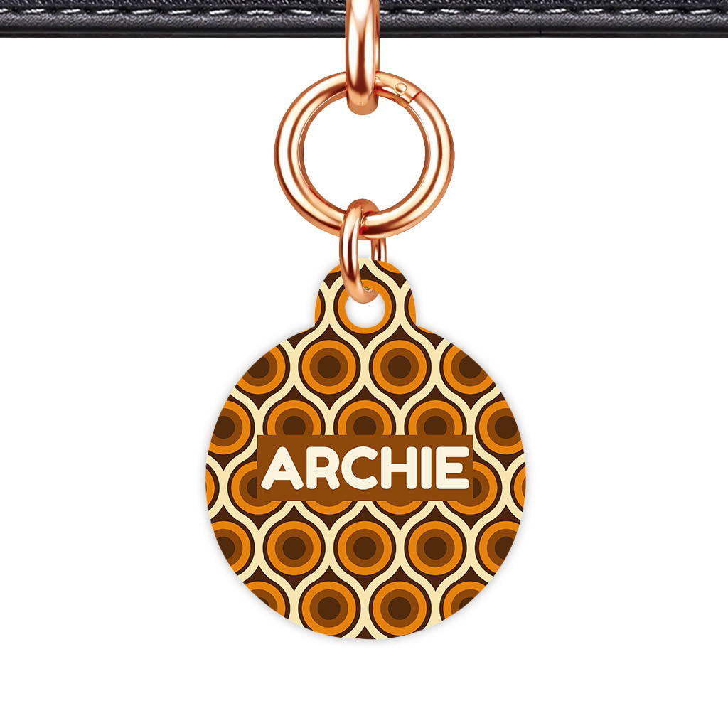 Retro 70's Caramel Swirl QR Smart Pet ID Tag