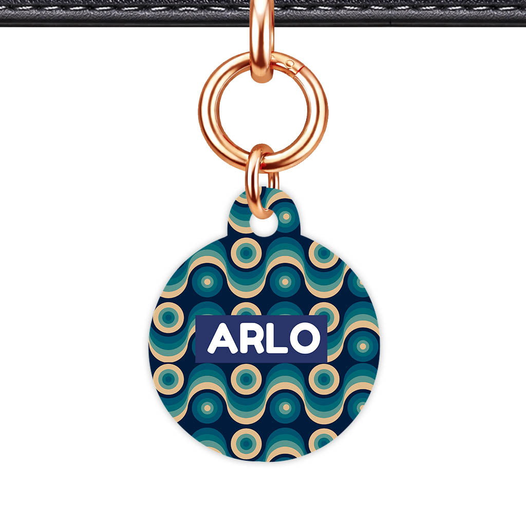 Funky 70's Blues QR Smart Pet ID Tag