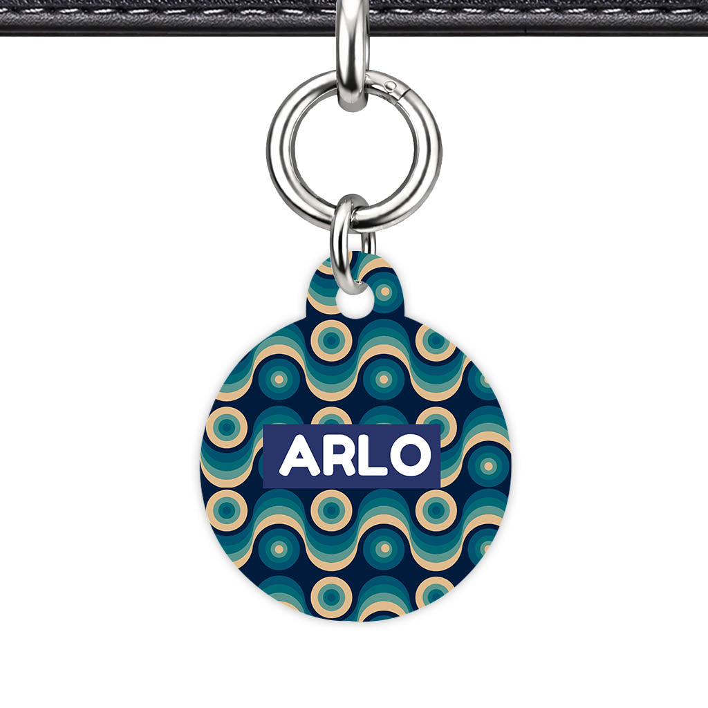 Funky 70's Blues QR Smart Pet ID Tag