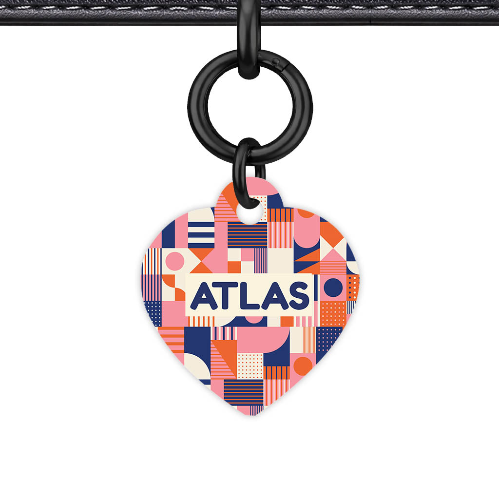 Modern Fun-k Heart Shape QR Smart Pet ID Tag - Front View