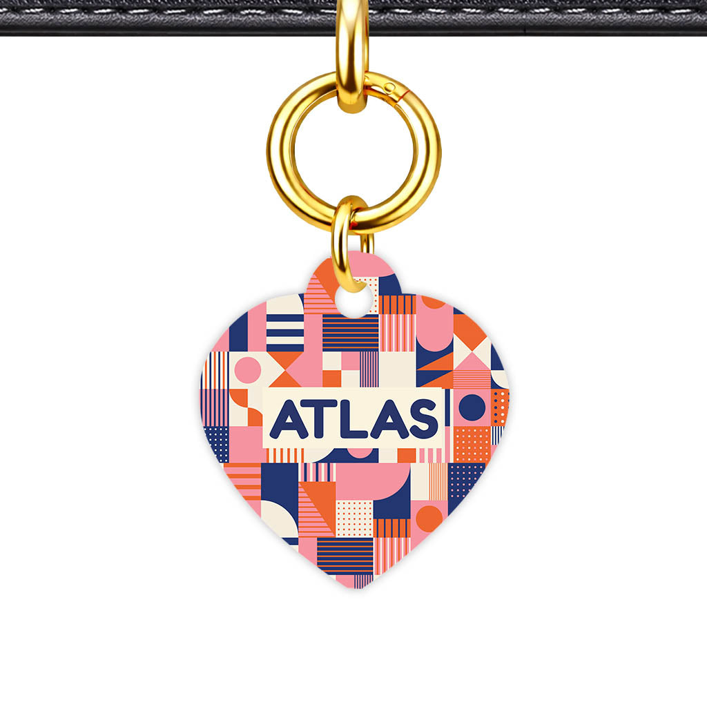 Modern Fun-k Heart Shape QR Smart Pet ID Tag - Front View