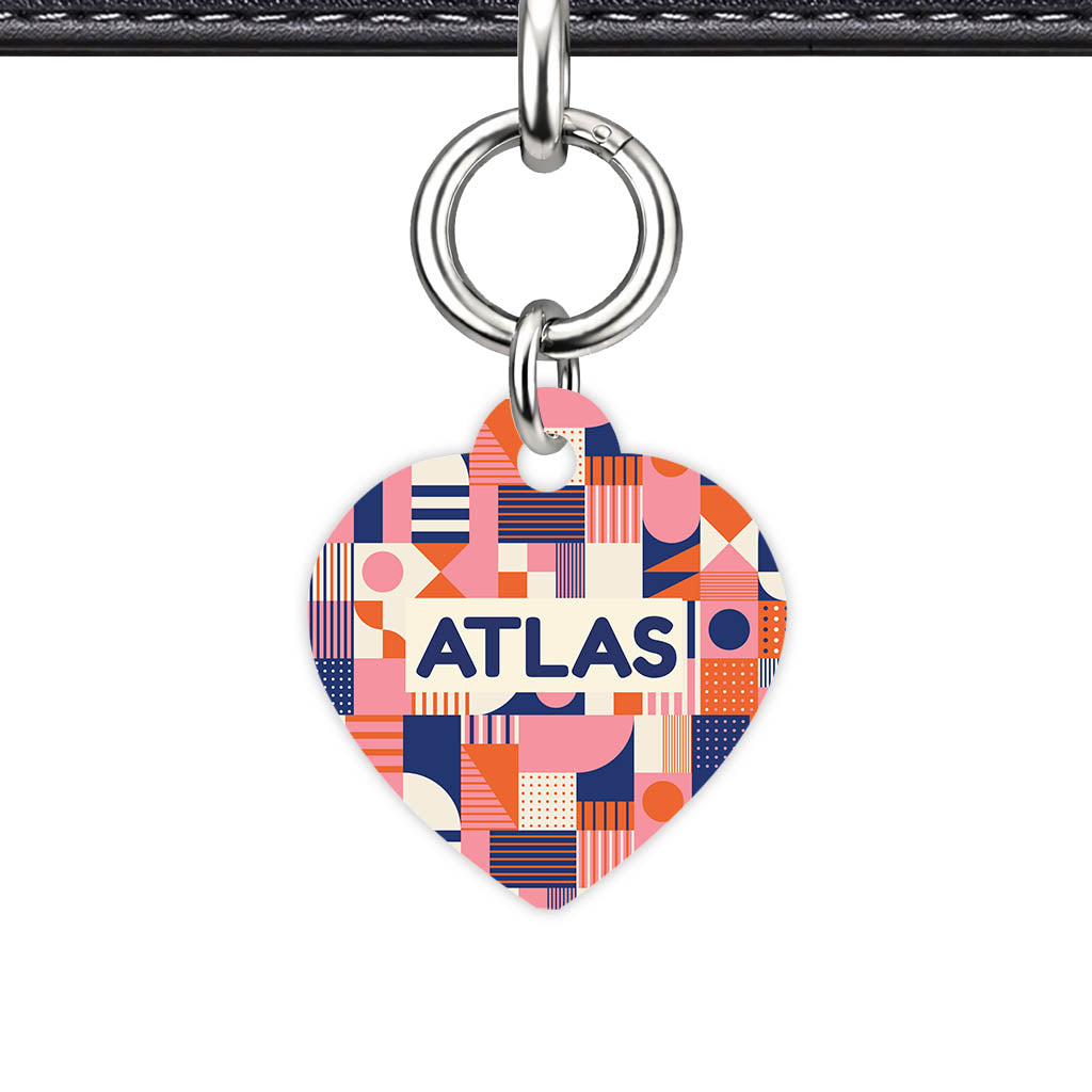 Modern Fun-k Heart Shape QR Smart Pet ID Tag - Front View
