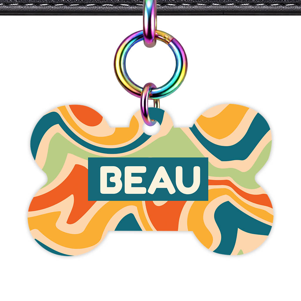 Get Your Groove On Bone Shape QR Smart Pet ID Tag - Front View