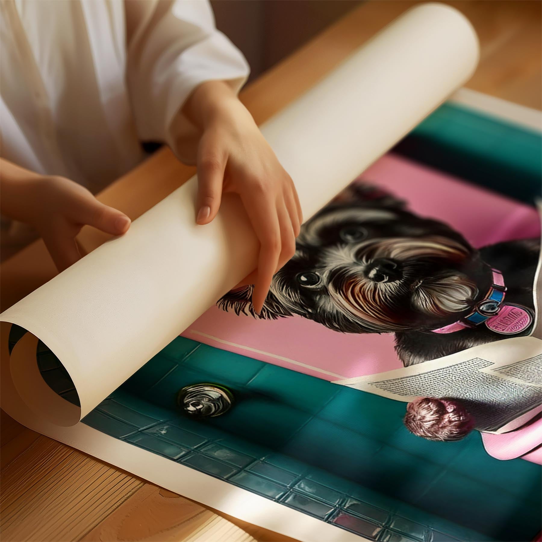 Yorkshire Terrier Toilet Dogs PInk and Turquise ! This kitschy, colourful Yorksh image 9