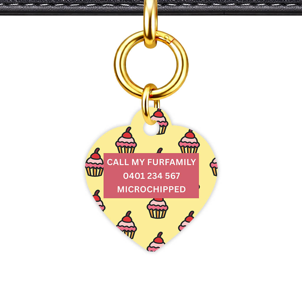 Cupcakes on Yellow Classic Pet ID Tag - alternate view
