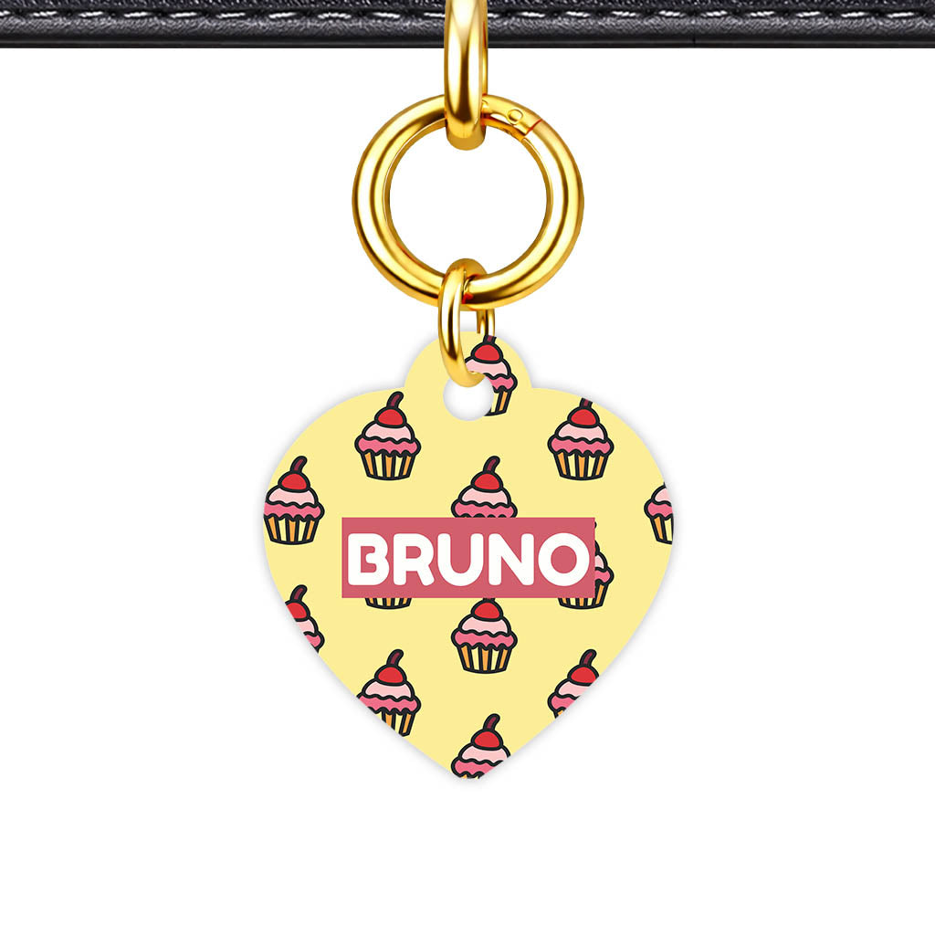 Cupcakes on Yellow Classic Pet ID Tag | Dogsy & Co