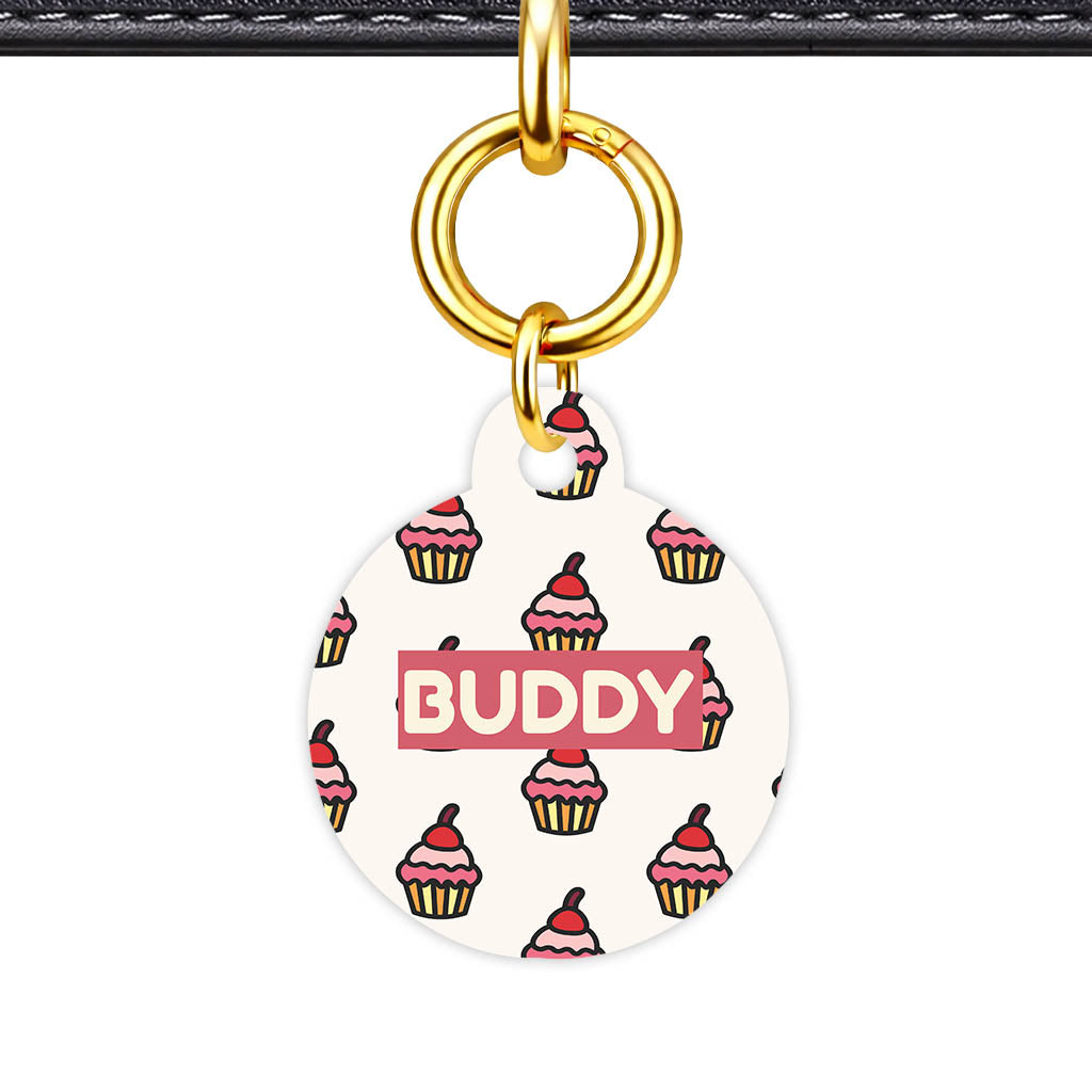 Cupcake Pink Icing QR Smart Pet ID Tag