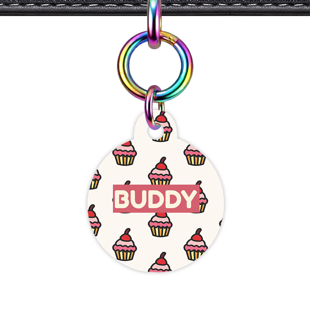 Cupcake Pink Icing QR Smart Pet ID Tag