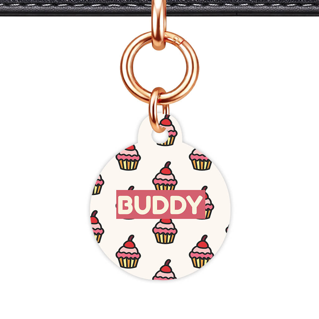 Cupcake Pink Icing QR Smart Pet ID Tag