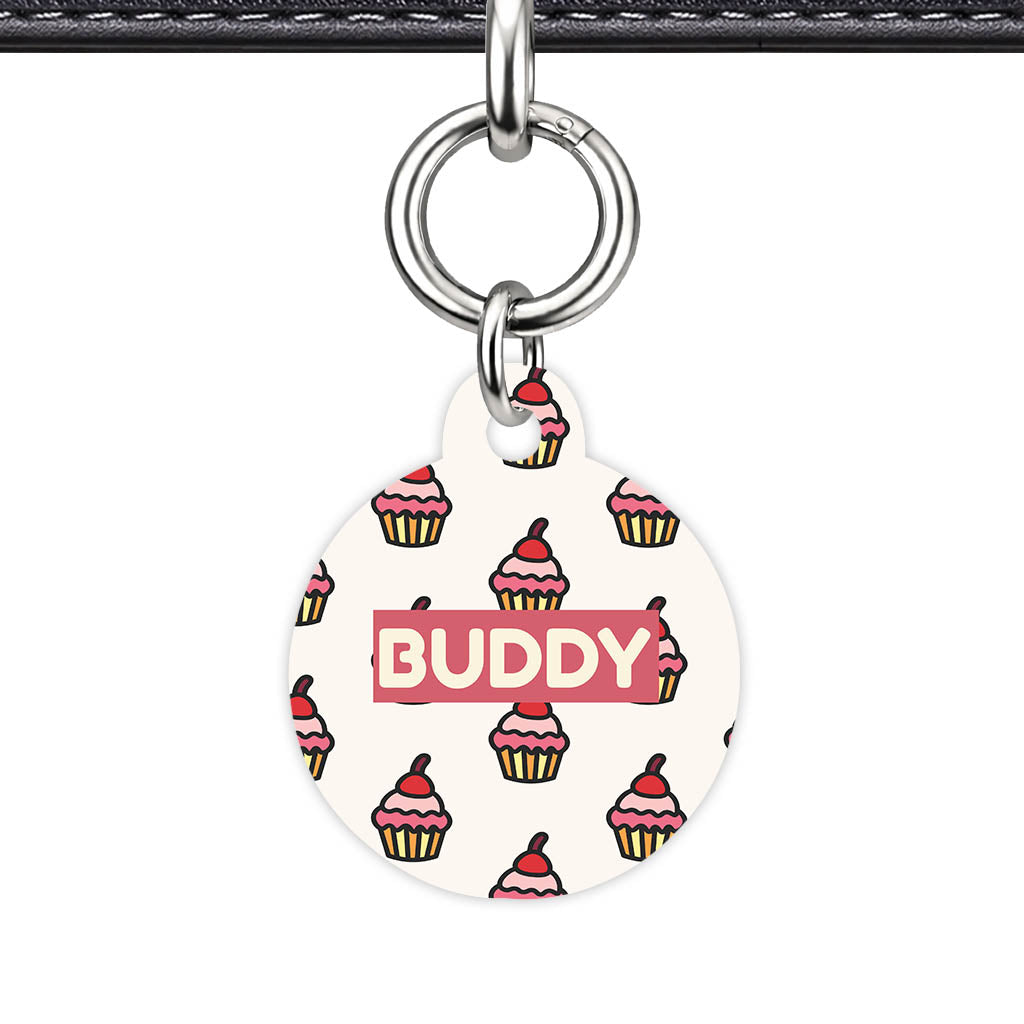 Cupcake Pink Icing QR Smart Pet ID Tag