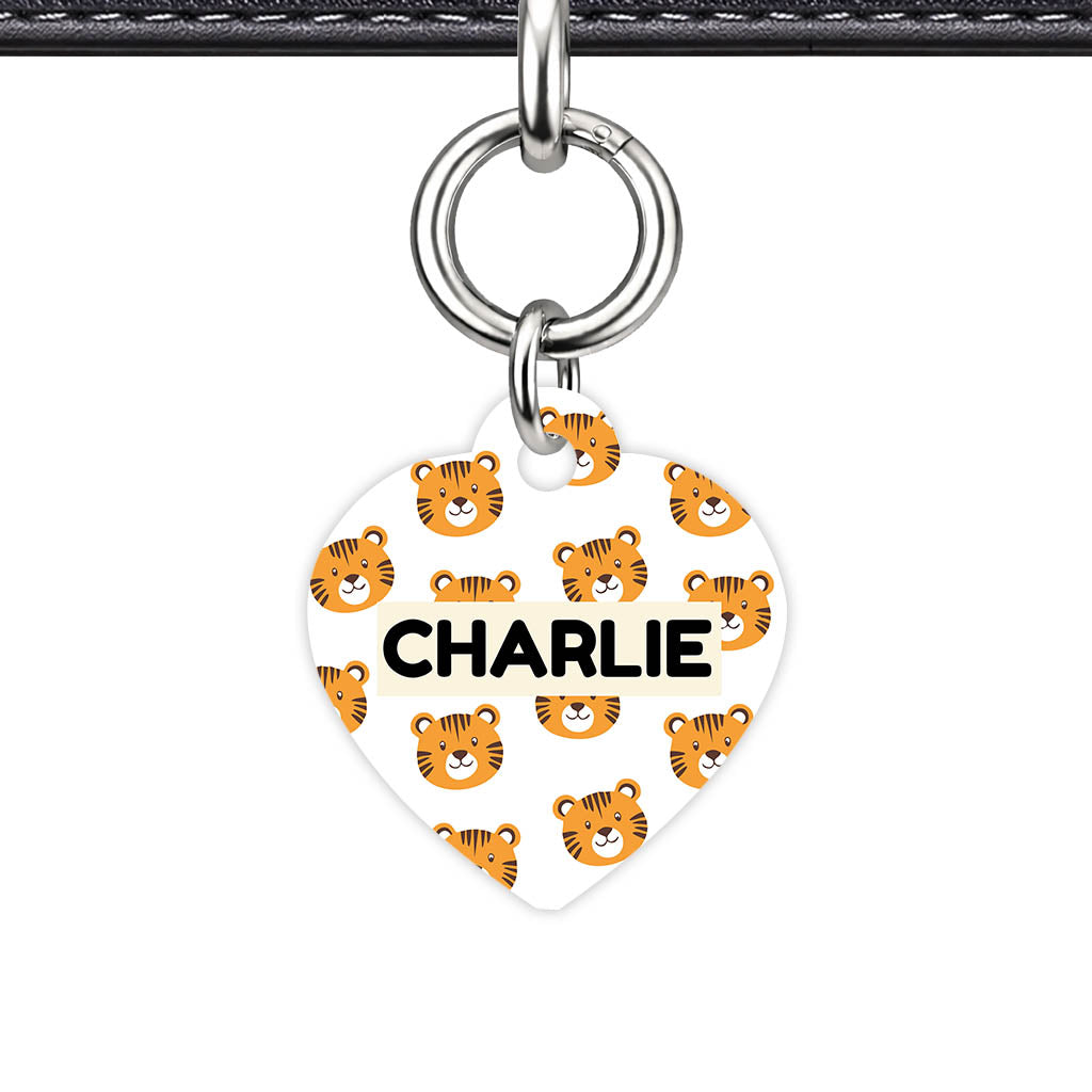 Cheeky tiger Faces Classic Pet ID Tag - detail view