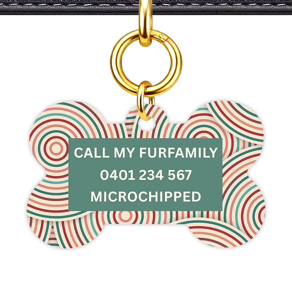 Retro Ripple Circles Classic Pet ID Tag - image 12