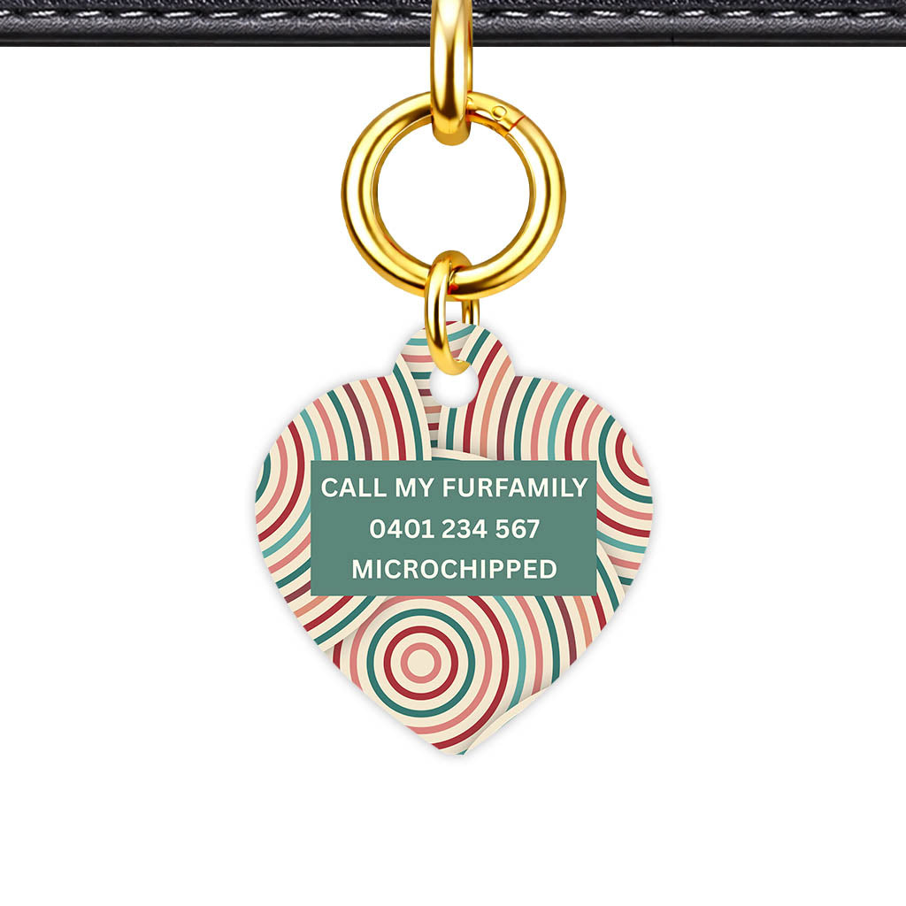 Retro Ripple Circles Classic Pet ID Tag (Dog Tag & Cat Tag) - alternate view | Dogsy & Co