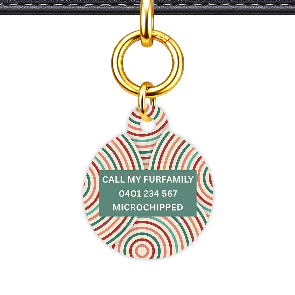 Retro Ripple Circles Classic Pet ID Tag - image 22