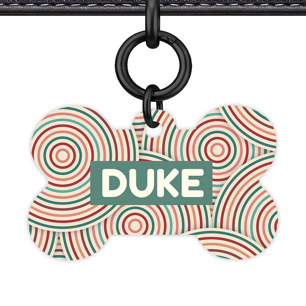 Retro Ripple Circles Classic Pet ID Tag - image 16