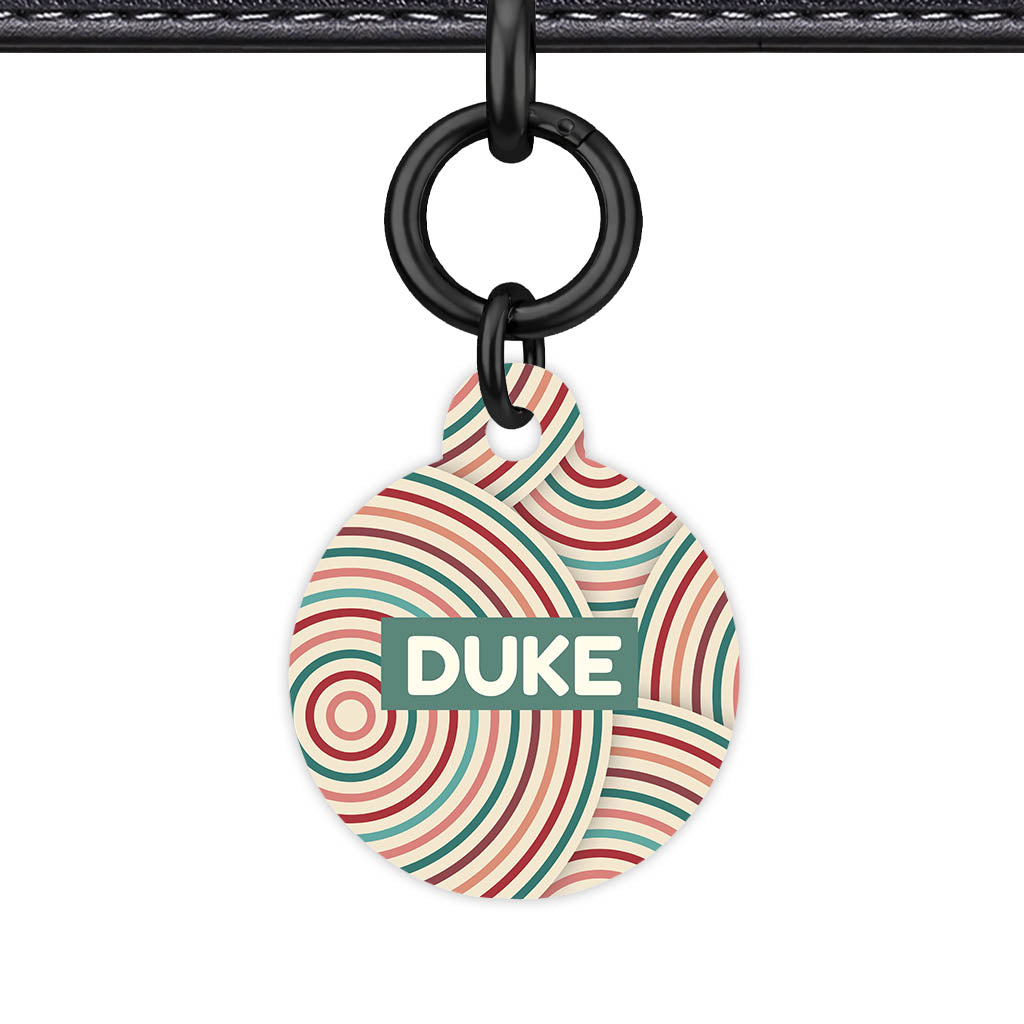 Retro Ripple Circles Classic Pet ID Tag - image 26