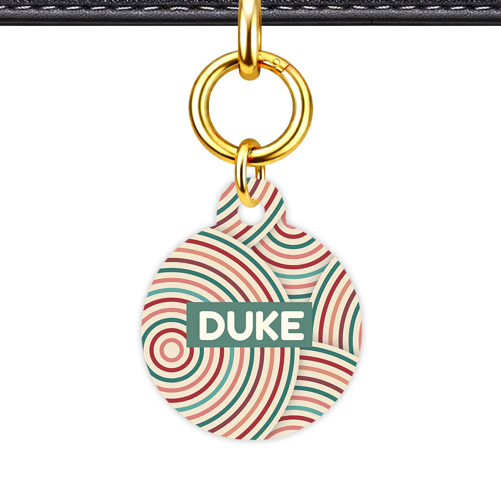 Retro Ripple Circles Classic Pet ID Tag - image 21