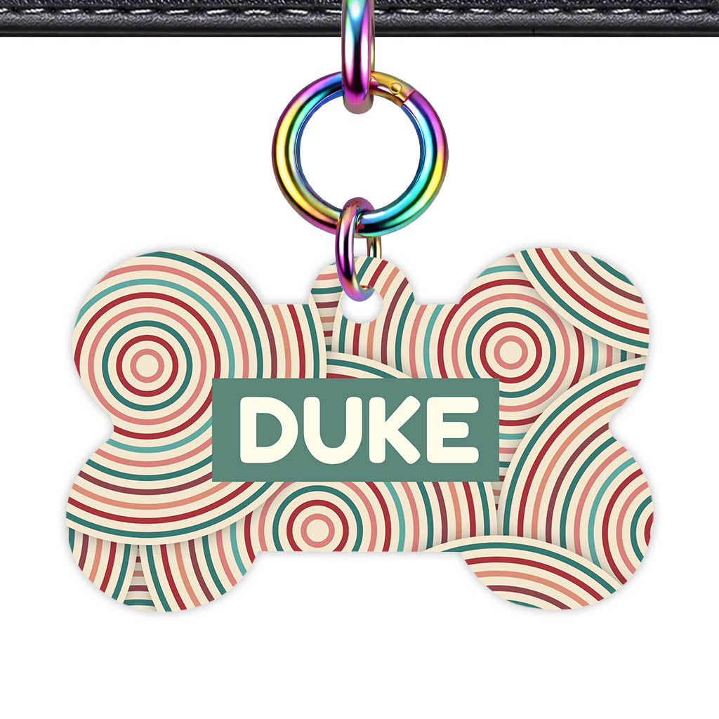 Retro Ripple Circles Classic Pet ID Tag - image 20