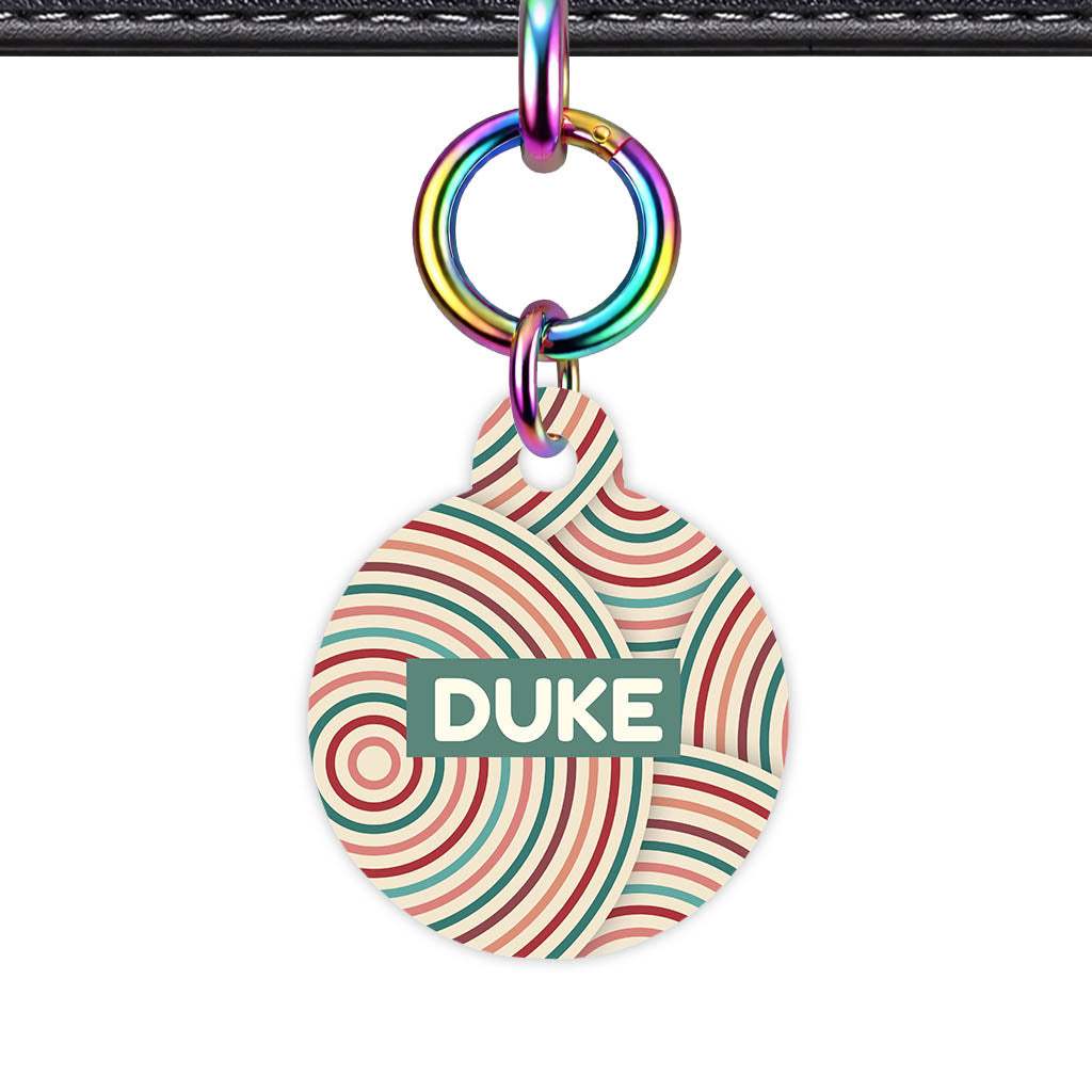 Retro Ripple Circles QR Smart Pet ID Tag