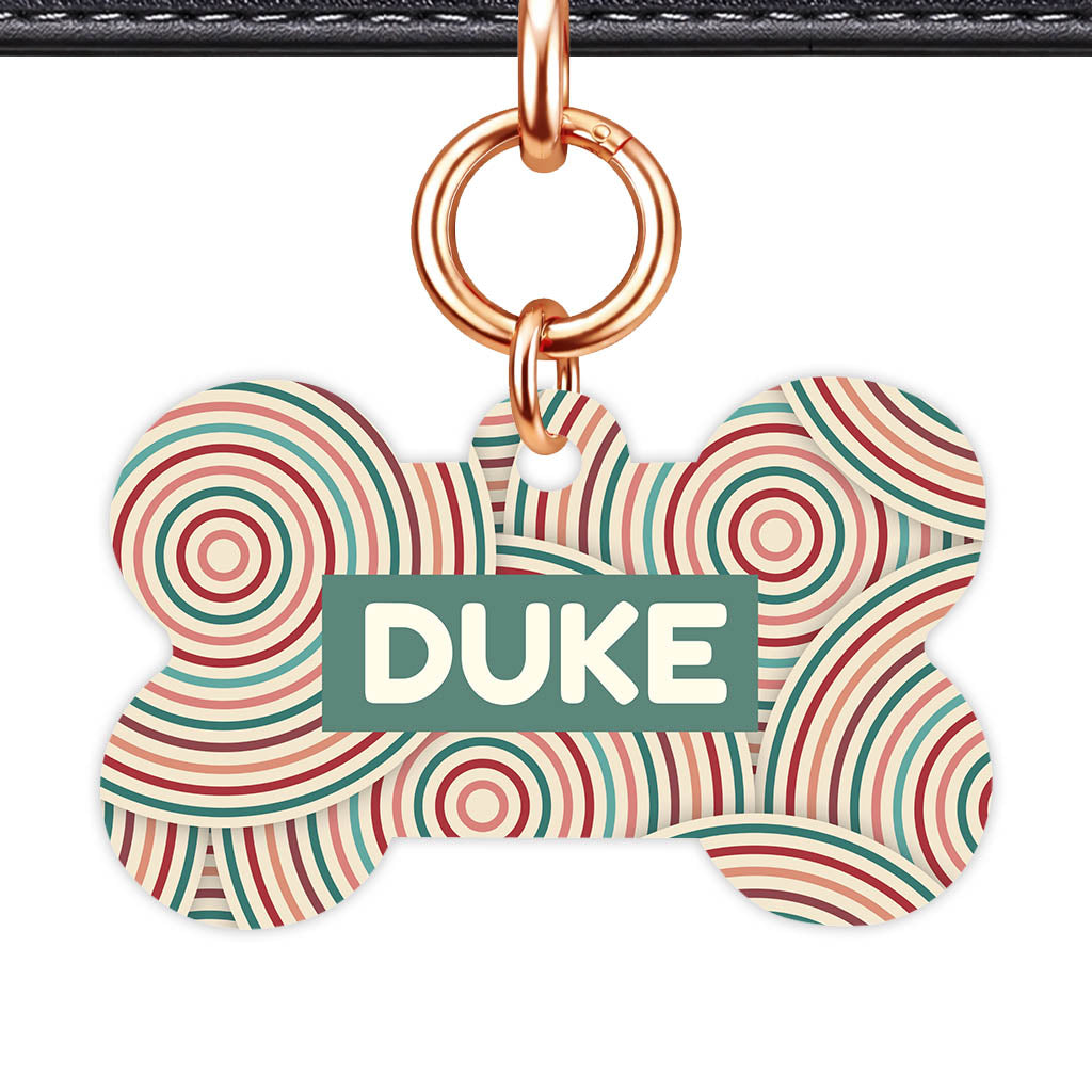 Retro Ripple Circles Classic Pet ID Tag - image 14