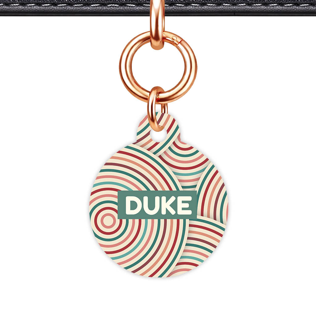 Retro Ripple Circles Classic Pet ID Tag - image 24