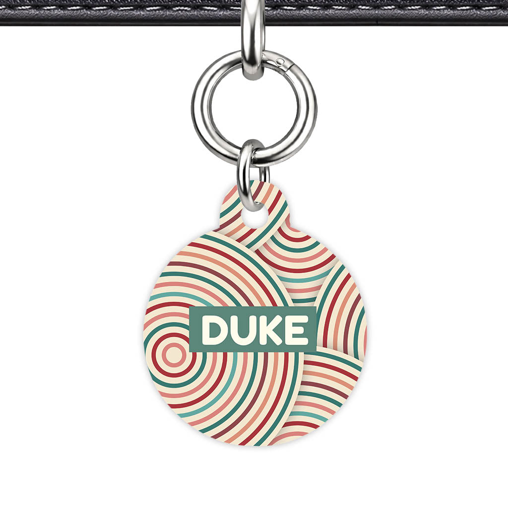 Retro Ripple Circles Classic Pet ID Tag - image 23
