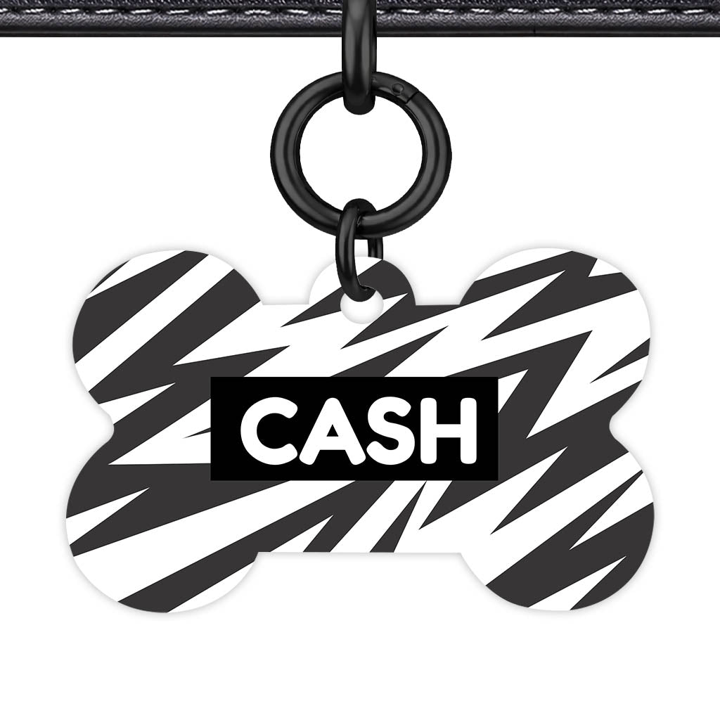 Lightning Bone Shape QR Smart Pet ID Tag - Front View