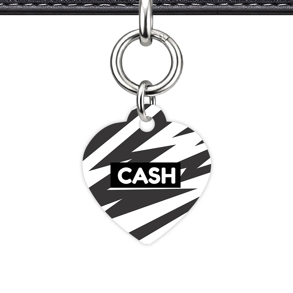 Lightning Heart Shape QR Smart Pet ID Tag - Front View