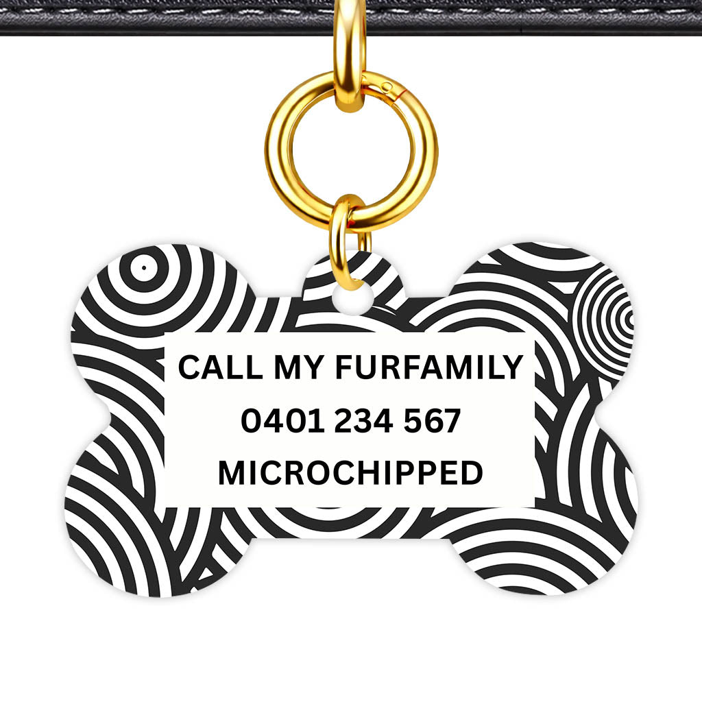 Black White Ripple Classic Pet ID Tag - image 12
