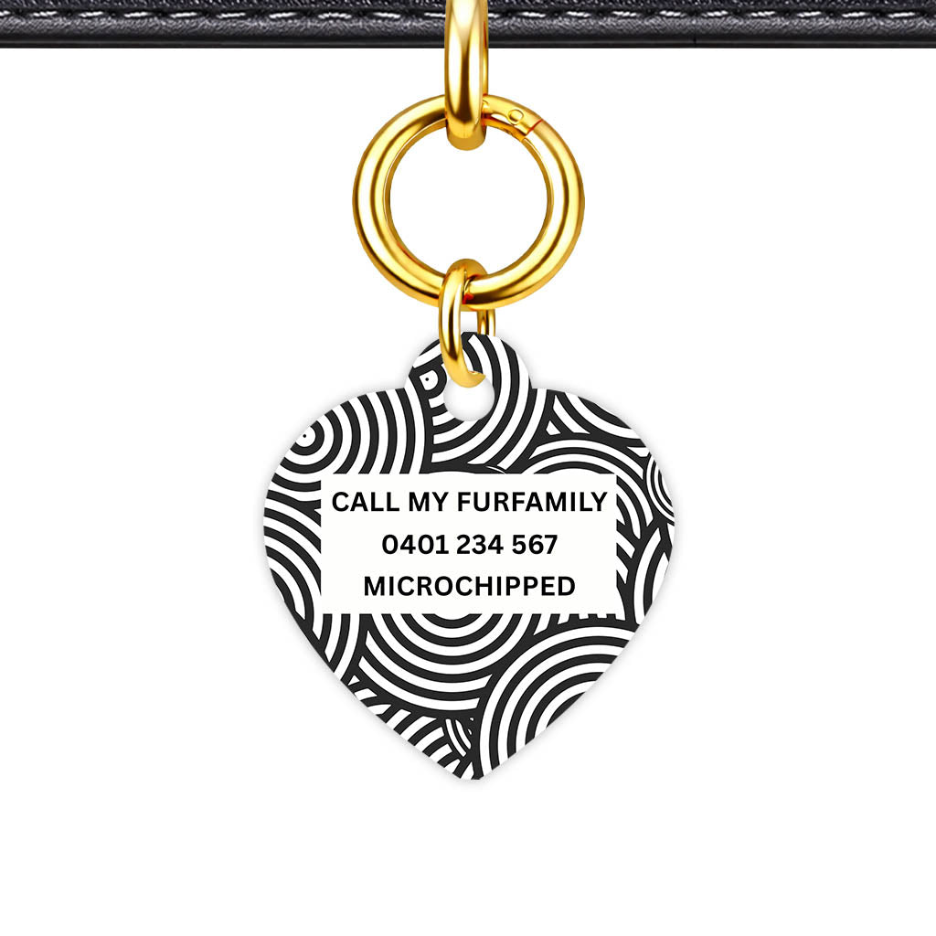 Black White Ripple Classic Pet ID Tag - alternate view