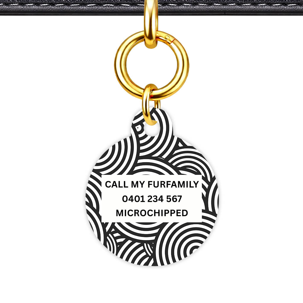 Black White Ripple Classic Pet ID Tag - image 22