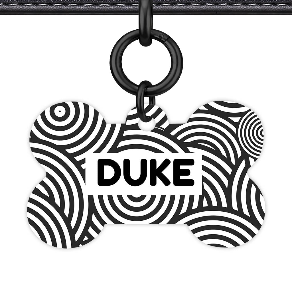 Black White Ripple Classic Pet ID Tag - image 16