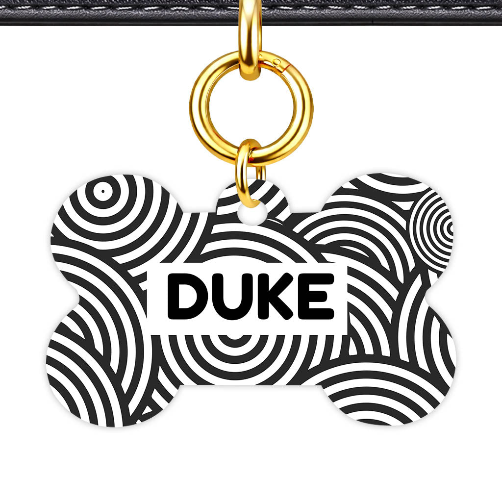 Black White Ripple Classic Pet ID Tag - image 11
