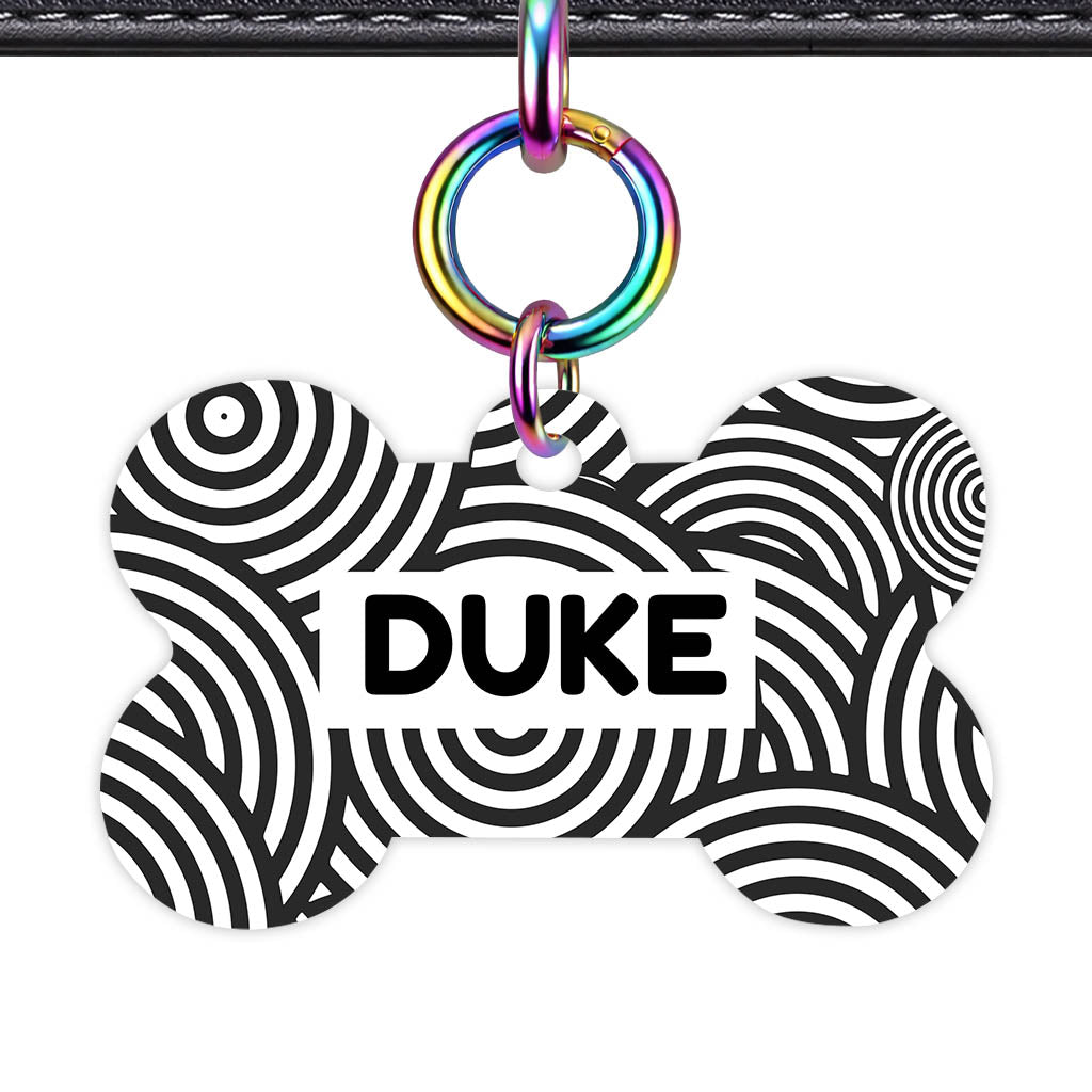 Black White Ripple Classic Pet ID Tag - image 20