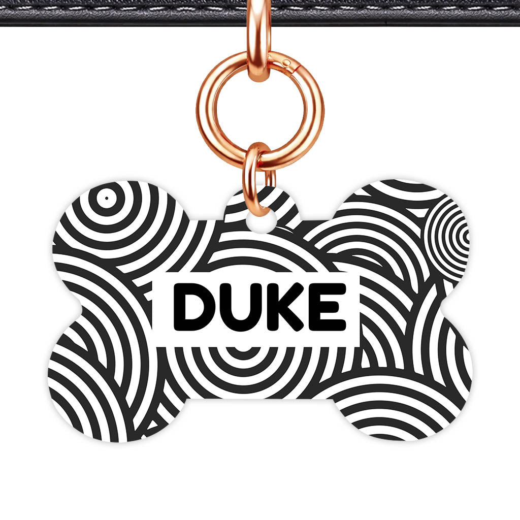 Black White Ripple Classic Pet ID Tag - image 14