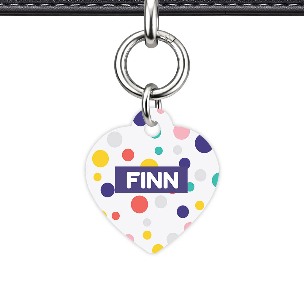 Polka Dot Colours Classic Pet ID Tag - detail view
