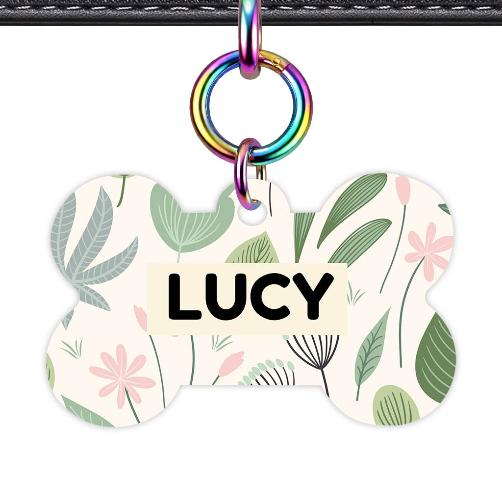 Garden Calm Bone Shape QR Smart Pet ID Tag - Front View