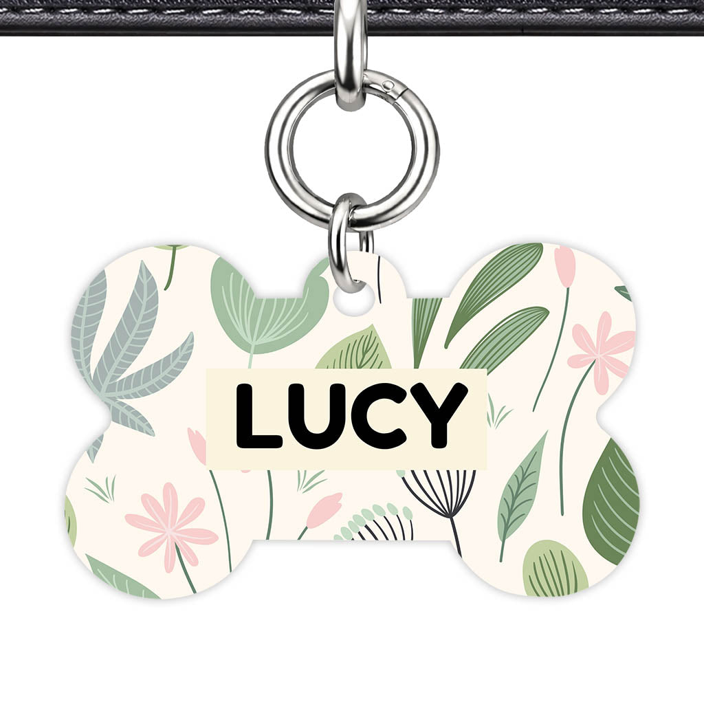 Garden Calm Bone Shape QR Smart Pet ID Tag - Front View