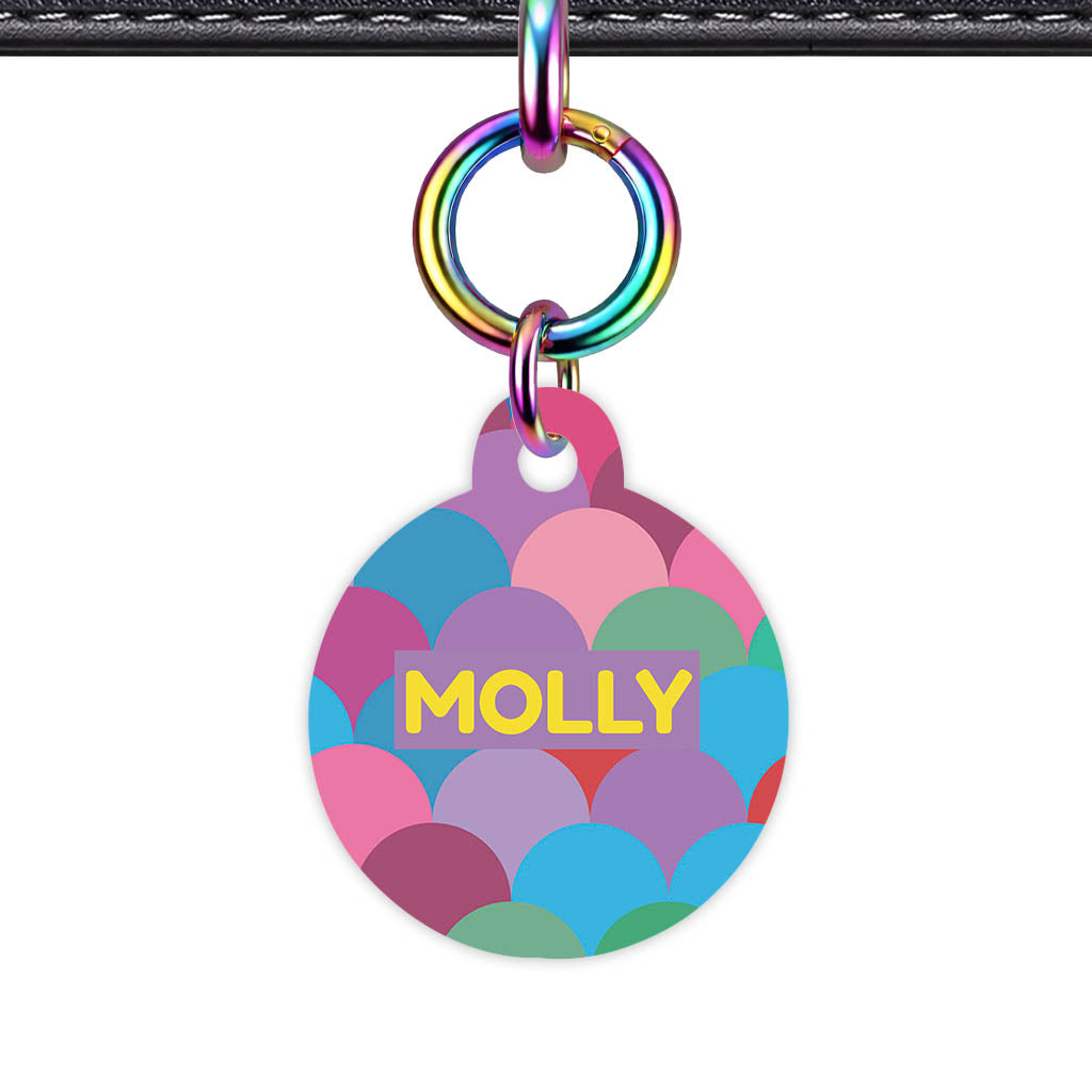 Rainbow Scallop Pop QR Smart Pet ID Tag