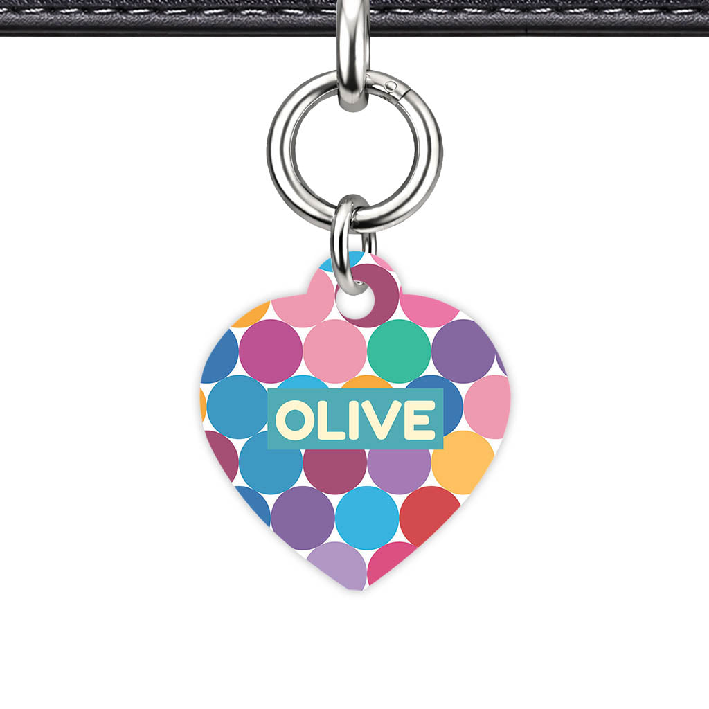 Happy Dot Pop Classic Pet ID Tag - detail view