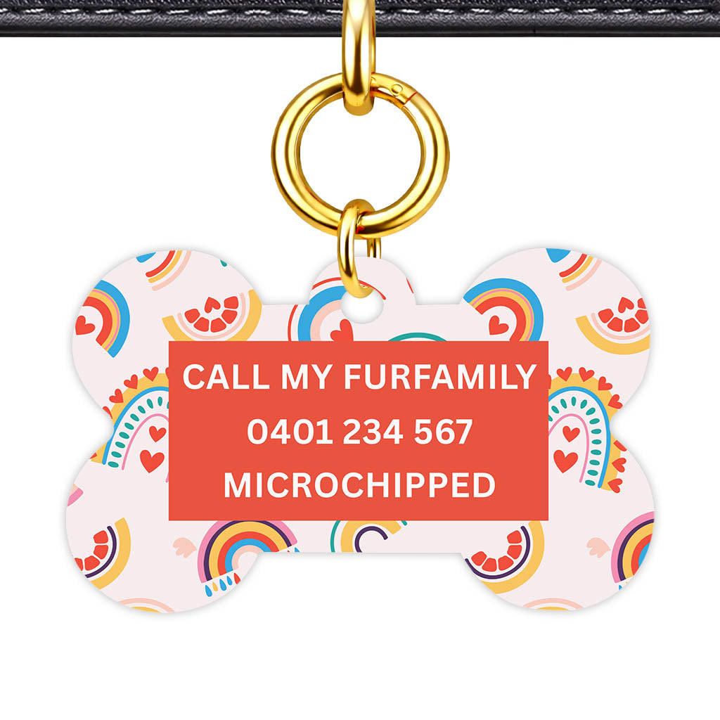 Happy Rainbow Hearts Classic Pet ID Tag - image 12