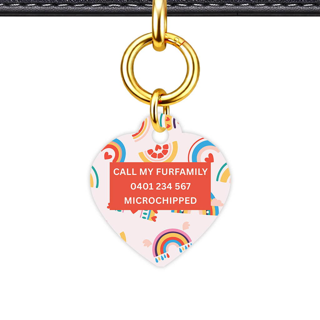 Happy Rainbow Hearts Classic Pet ID Tag - alternate view
