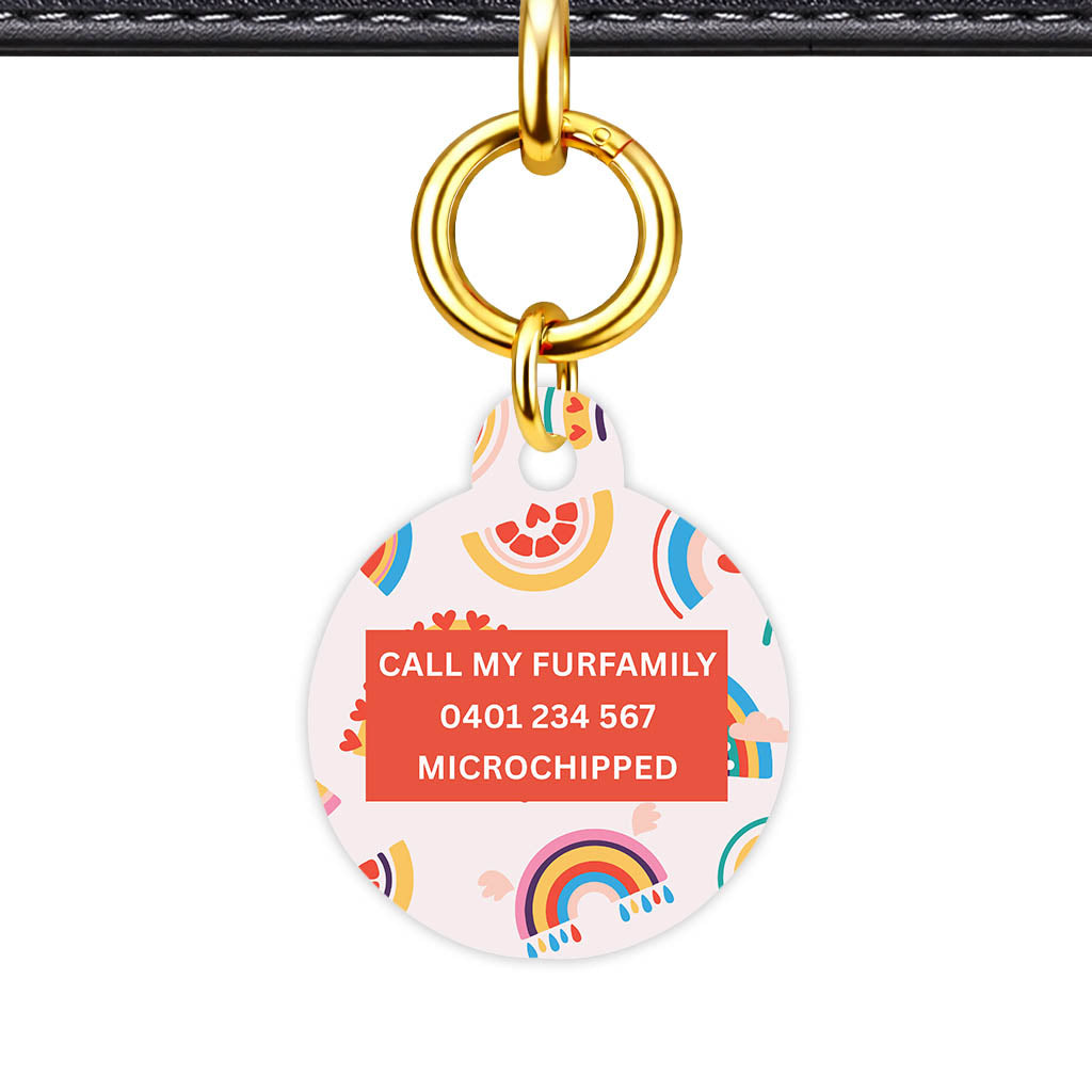 Happy Rainbow Hearts Classic Pet ID Tag - image 22