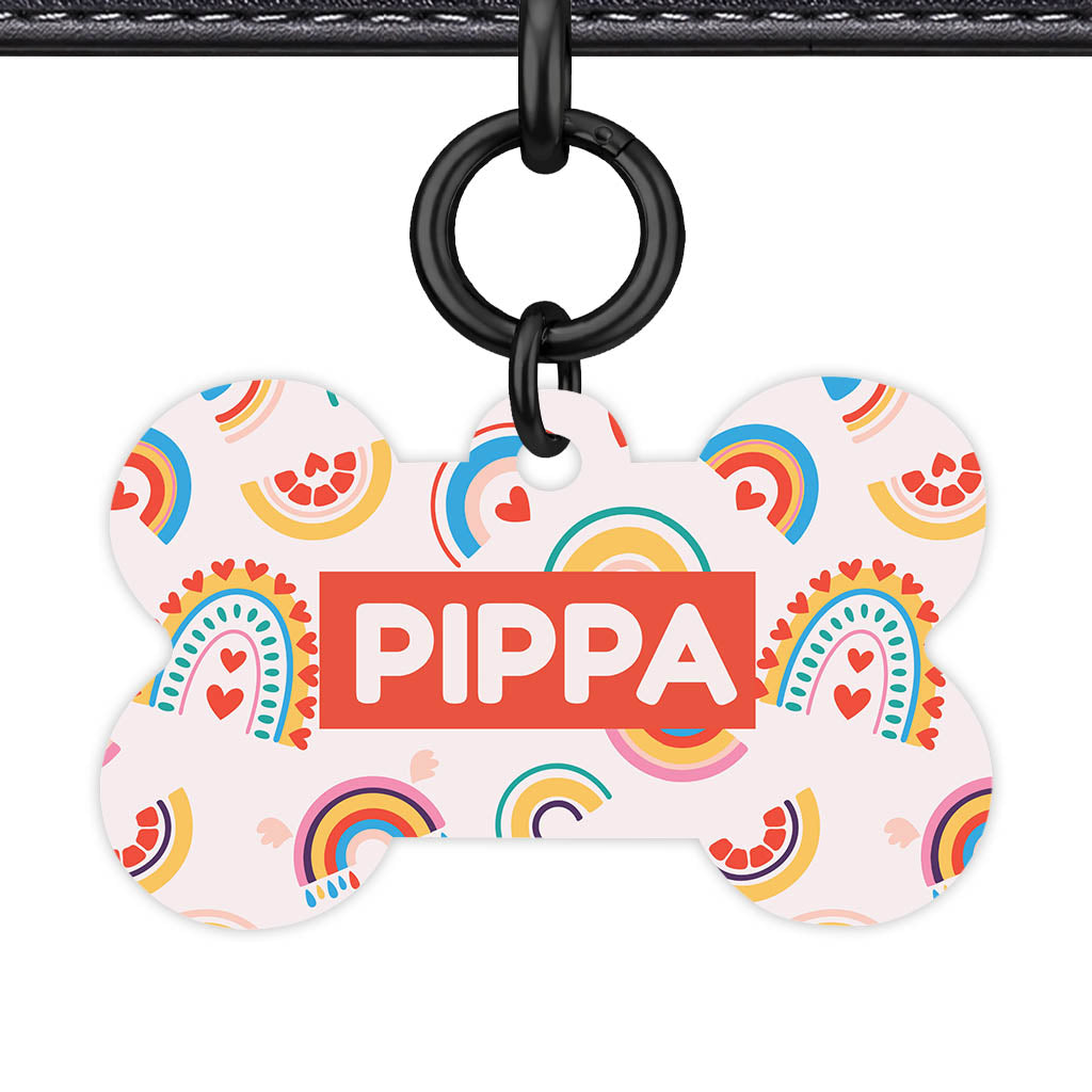 Happy Rainbow Hearts Classic Pet ID Tag - image 16