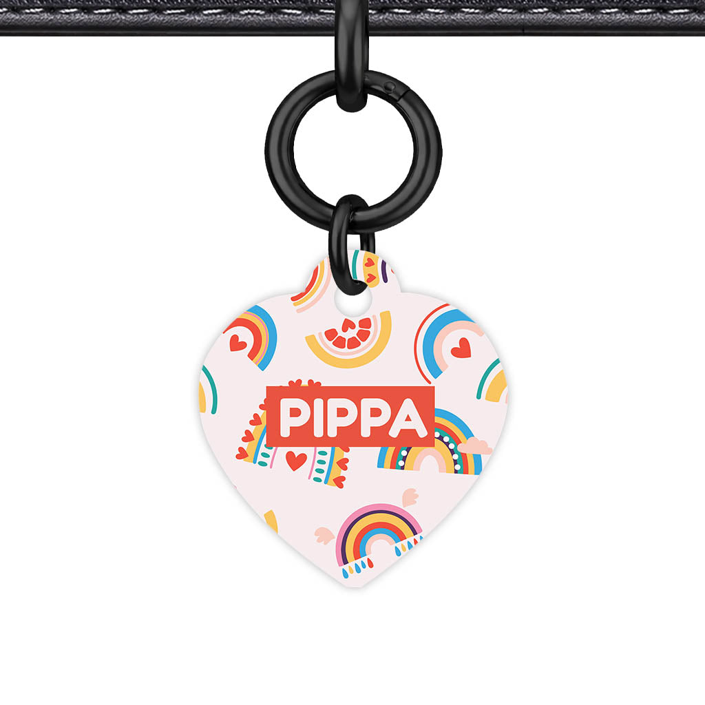 Happy Rainbow Hearts Classic Pet ID Tag - image 6