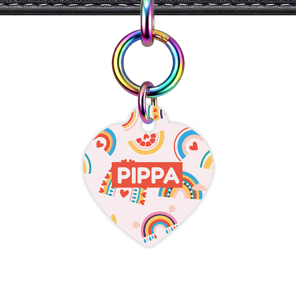 Happy Rainbow Hearts Classic Pet ID Tag - image 10