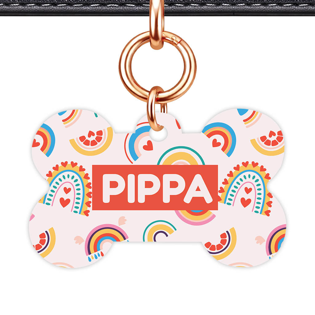 Happy Rainbow Hearts Classic Pet ID Tag - image 14